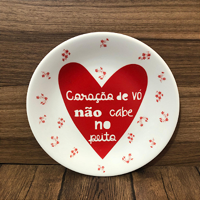 Prato decorativo - Coração de vó