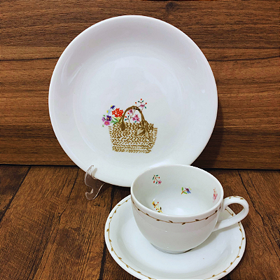 Conjunto de chá - 3 peças - Flor de Maio