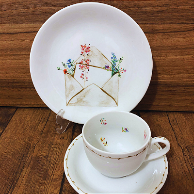 Conjunto de chá- 3 peças - Flor de Maio