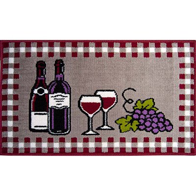 Tapete Cozinha Renaissance Vinho 10 Vermelho 0,50X0,80M
