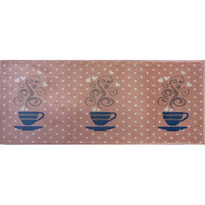 Passadeira Cozinha Renaissance Xicaras 14 Rose 0,50X1,20M