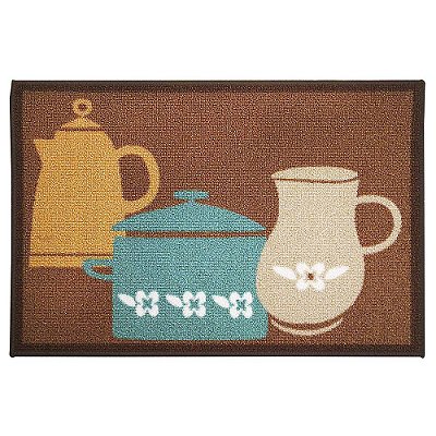 Tapete para Cozinha Clean 1 Marrom-Bege 0,40X0,60M - Edantex