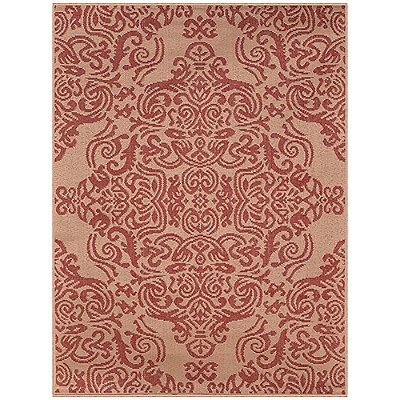 Tapete Sisal Eco Nature Real 67 Bege-Vermelho 1,33X1,90M