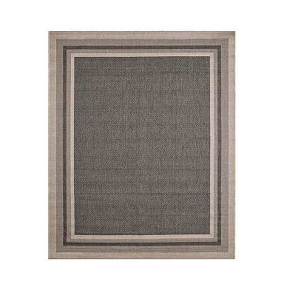 Tapete Sisal Eco Nature Moldura 77 Bege-Chumbo 1,50x2,00M