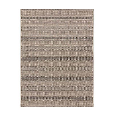 Tapete Sisal Eco-Nature Riscas 77 Bege-Chumbo 1,00X1,50M