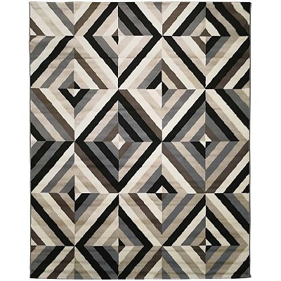 Tapete para sala Sena 02 Cinza-Bege-Marrom 1,00X1,40M