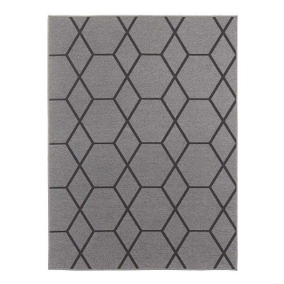 Tapete para Sala Funcional Hexagonal 52 Grafite 2,00X3,00M