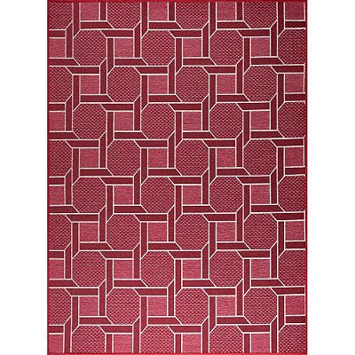 Tapete para Sala Funcional Corrente 10 Vermelho 1,50X2,00M