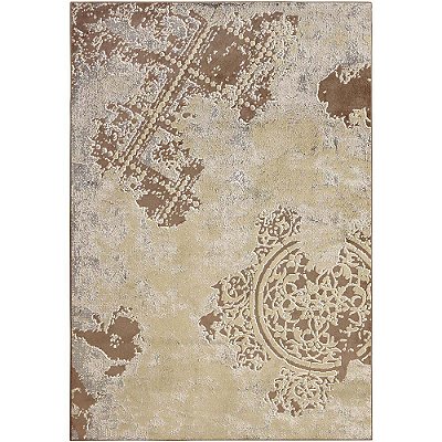 Tapete para Sala Detalhe Renda Marrom-Bege 1,50X2,00M