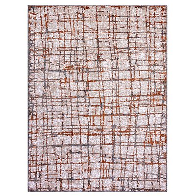 Tapete Sala Classic Maldivas 18 Chumbo-Laranja 2,00X3,00M