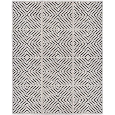 Tapete para Sala Chevron Quadros Cinza 1,50X2,00M