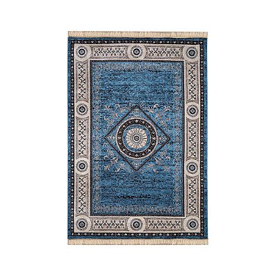 Tapete para Sala Belga Bruxelas 9 Azul 2,00X2,50M - Edantex