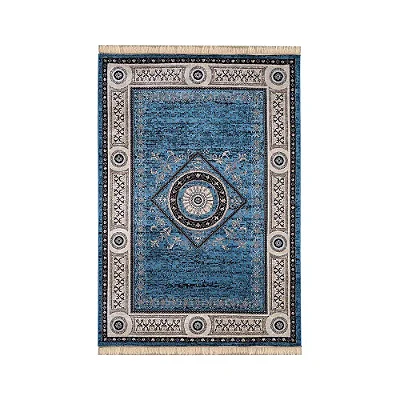 Tapete para Sala Belga Bruxelas 9 Azul 1,40X2,00M - Edantex