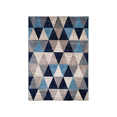Tapete para Sala Belga Antuérpia 6 Azul-Bege 1,00X1,40M