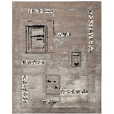 Tapete para Sala Ancestralidade Jmb Cinza 2,00X2,50M