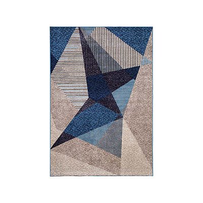 Tapete Belga Liege 4 Azul-Bege 0,40X0,60M - Edantex