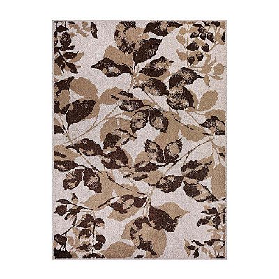 Passadeira Classic Leaf 87 Bege-Marrom 0,57X1,80M