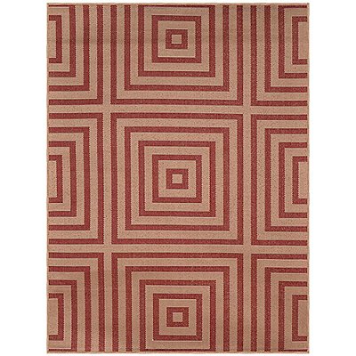 Tapete Eco Nature Labirinto 67 Bege-Vermelho 2,00x3,00M