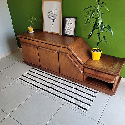Passadeira Itatiaia Algodão Cru-Preto 0,47X1,40M - Bordartes