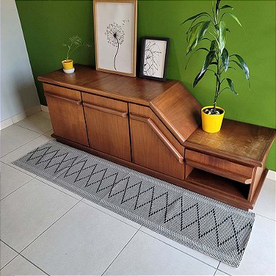 Passadeira Artesão Preto 0,47X2,00M - Bordartes