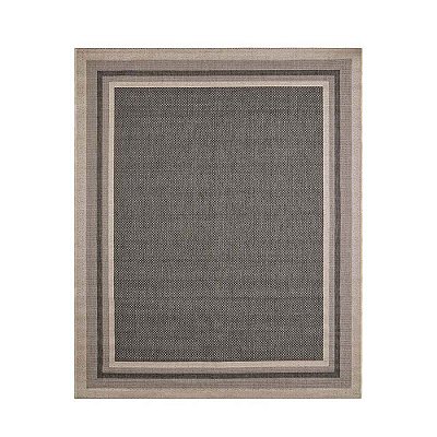 Tapete Sisal Eco Nature Moldura 77 Bege-Chumbo 1,00x1,50M
