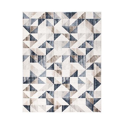 Tapete para Sala Condor 04 Azul-Cinza 1,00X1,40M - Edantex