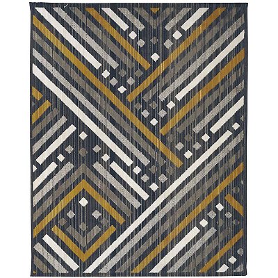 Tapete para sala Carter 04 Cinza-Bege-Amarelo 1,33X1,90M