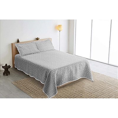 Kit Colcha Casal Queen Mont Blanc Creta 51 Cinza - J Serrano