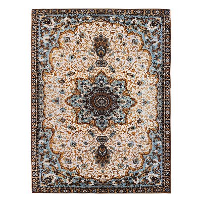 Tapete Sala Clássico Danubio 02 Azul-Amarelo 2,00X2,50M