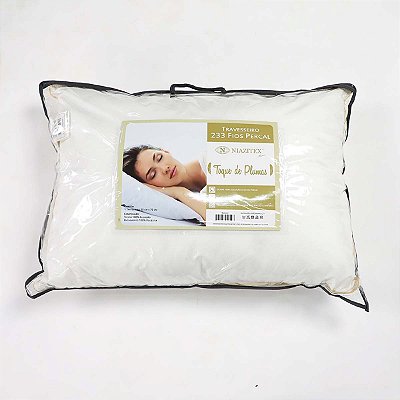Travesseiro Toque de Plumas 233 Fios Branco 0,50X0,70M Niazitex