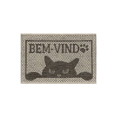 Capacho Sisal Eco-Nature Bem Vindo Feline 87 Bege-Marrom 0,40X0,60M
