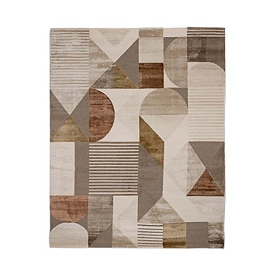 Tapete Sala Turco Milano 03 Bege-Cinza 2,40X3,00M Edantex