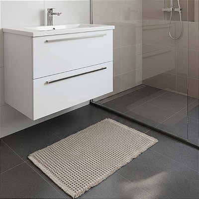 Tapete Antiderrapante Banheiro Waffle Bege 0,40X0,60M