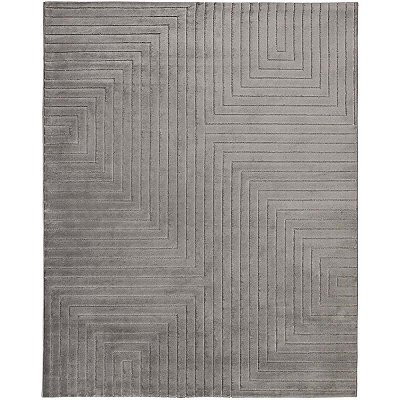 Tapete Sala Macio Alto Relevo Ortogonais Cromio 1,50X2,00M