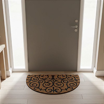 Capacho Antiderrapante Fibra de Coco 0,40X0,60M Meia Lua Panama 2