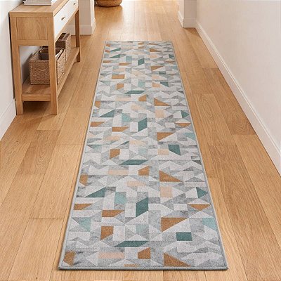 Passadeira Sala Antiderrapante Geométrico Belga Domani