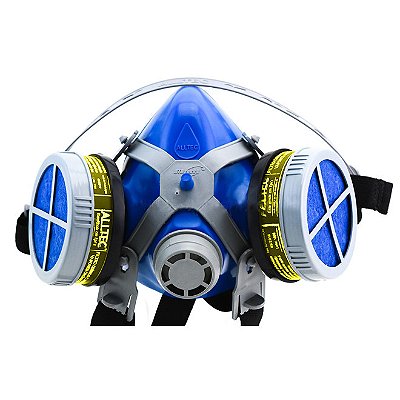 Máscara Respirador AZ02 c/ 2 Filtros Gases Solventes + 2 Filtros P2 Poeira Spray