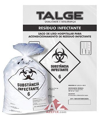 Saco De Lixo Hospitalar Infectante 100 LT 75x105cm 100 unid.