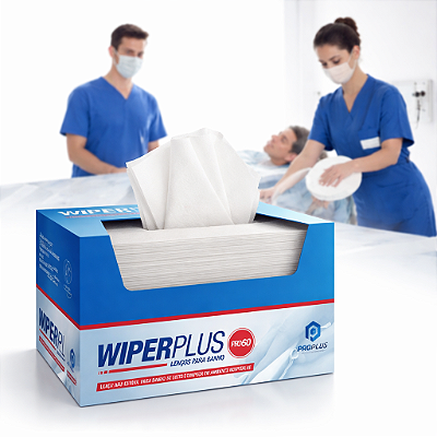 Lenço p/ Banho Leito Toalha Branco Wiper Pro 60g Cx. 100 unid.