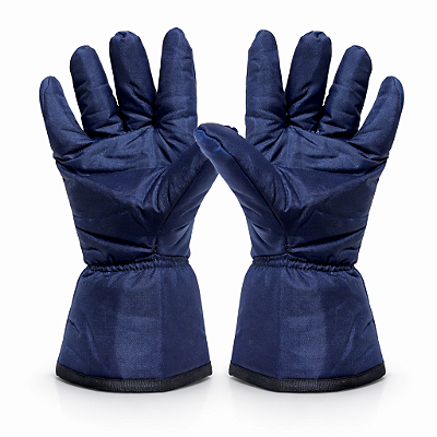 Luva Térmica Nylon Azul p/ Câmara Fria Impermeável Até -35°C