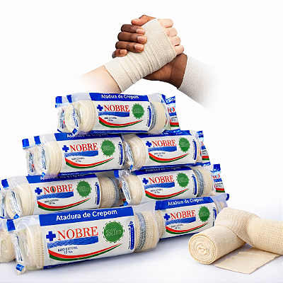 Atadura Crepom Faixa Curativo Nobre Slim c/ 12 Rolos