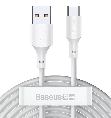 Kit Com 2 Cabos Tipo C Baseus - 1,5m Simple Wisdom Baseus 40w Fast Charge