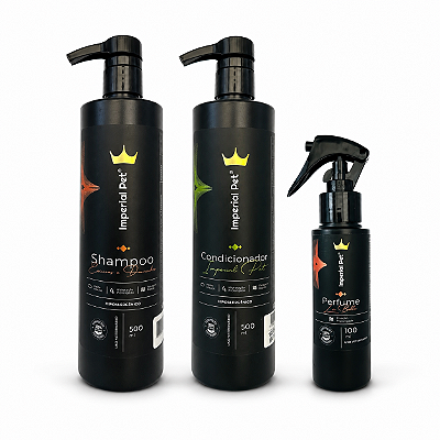 Kit Shampoo Pet Escuros/dourados Condi. Perfume Cães/gatos