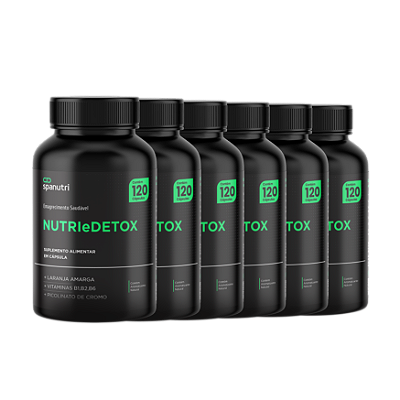 NUTRIEDETOX - FRASCO 120 CÁPSULAS - KIT 6 UNIDADES - FRETE GRÁTIS