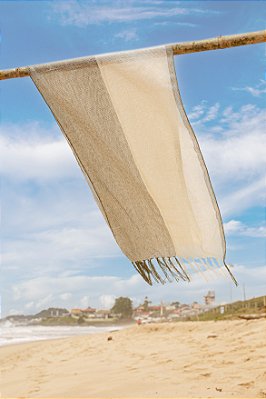 Mini pareô_echarpe Cru e Verde