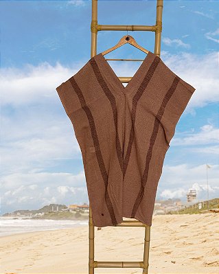 Kaftan Midi Tear Caqui e Castanho