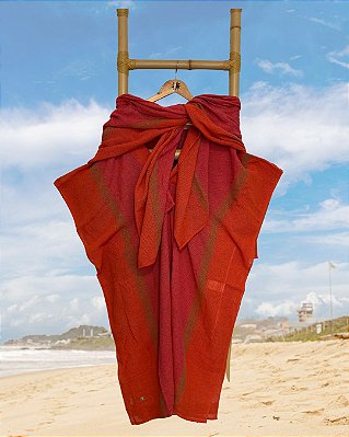 Xale Tear Laranja e Pink