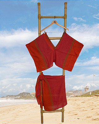 Bata Ampla Tear Laranja e Pink