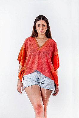 Bata Ampla Tear Laranja e Pink