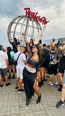 Saia Fenda - Preta - Tamanho 40